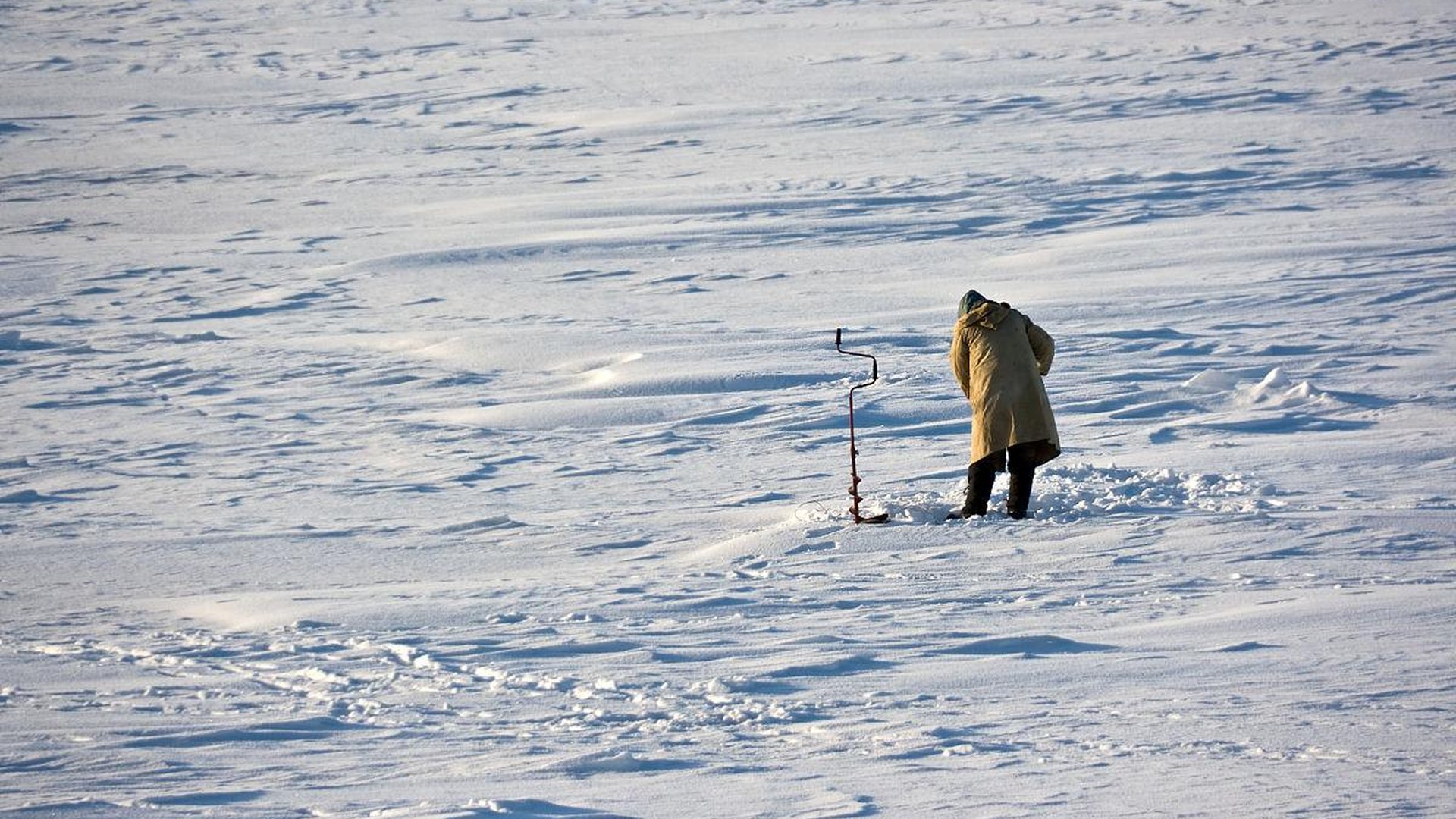 Wakkanai frozen sea ice fishermen walking winter l